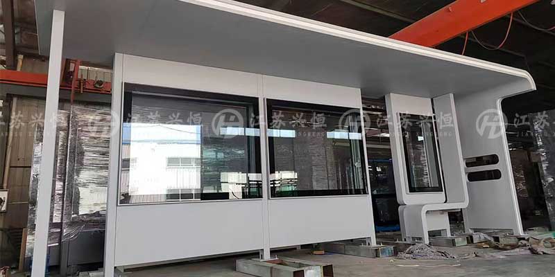 现代候车亭加工制作圆满收官